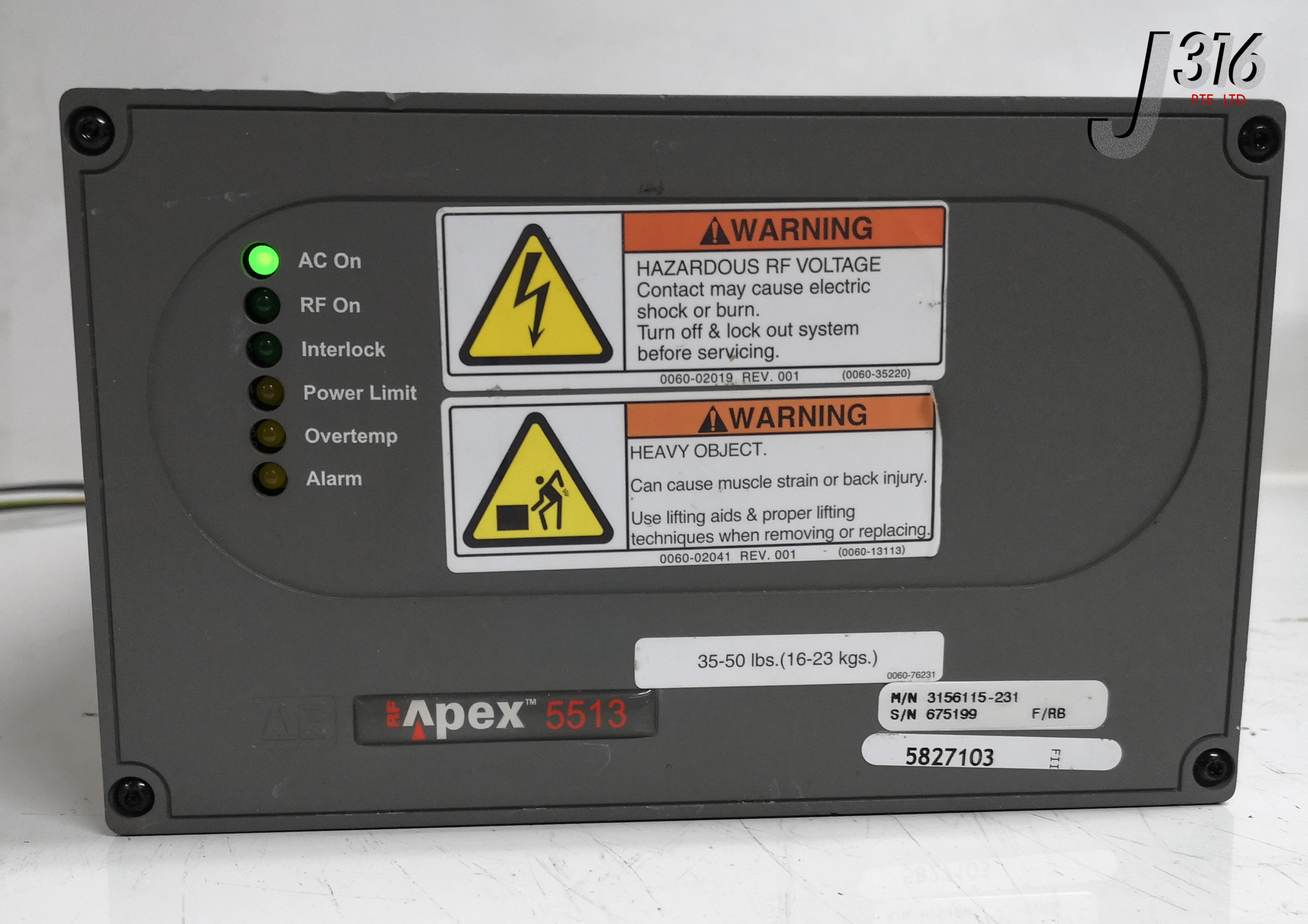 24033 ADVANCED ENERGY APEX 5513 RF GENERATOR 3156115-231 – J316Gallery